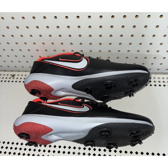 Nike Victory Pro 3 Mens Leather Golf Shoes Spikes Size 10.5 Black Red White - Picture 5 of 8